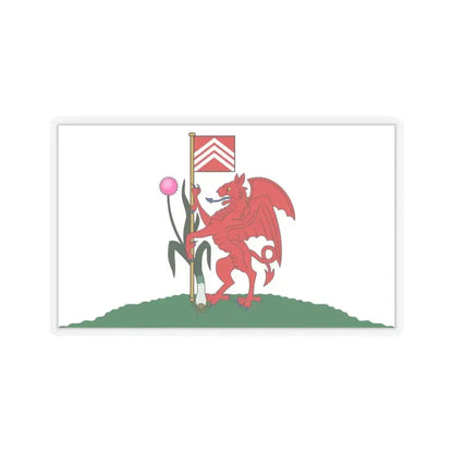 Flag of Cardiff UK - STICKER Vinyl Kiss-Cut Decal 4 Inch Transparent - The Sticker Space