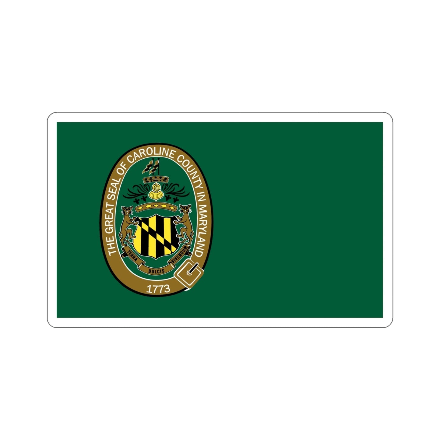 Flag of Caroline County Maryland STICKER Vinyl Die-Cut Decal-5 Inch-The Sticker Space