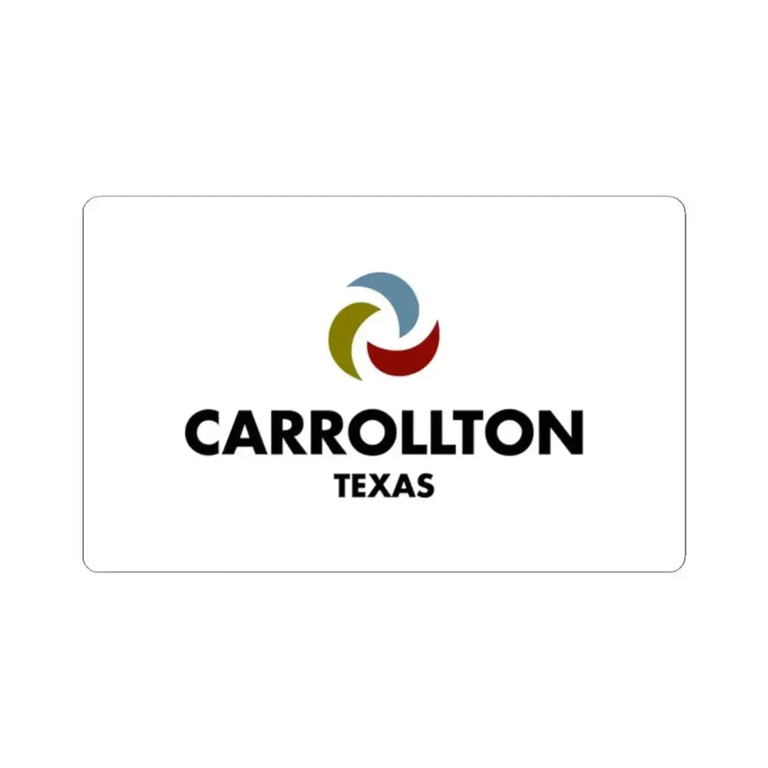 Flag of Carrollton Texas 2016 (United States) STICKER Vinyl Kiss-Cut Decal 2 Inch White - The Sticker Space