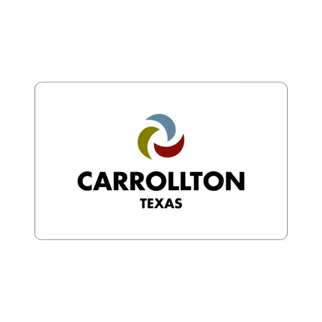 Flag of Carrollton Texas 2016 (United States) STICKER Vinyl Kiss-Cut Decal 3 Inch White - The Sticker Space