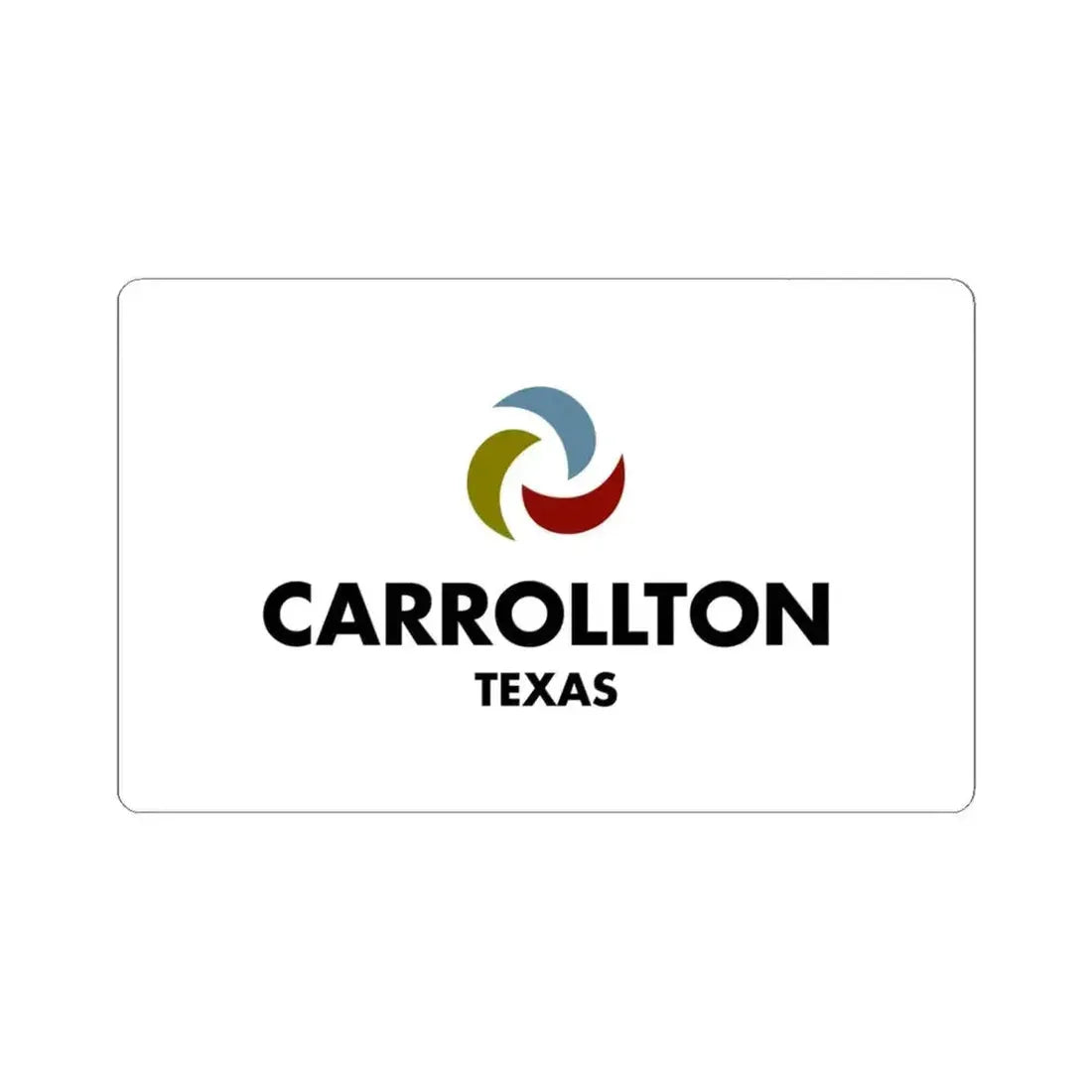 Flag of Carrollton Texas 2016 (United States) STICKER Vinyl Kiss-Cut Decal 6 Inch White - The Sticker Space