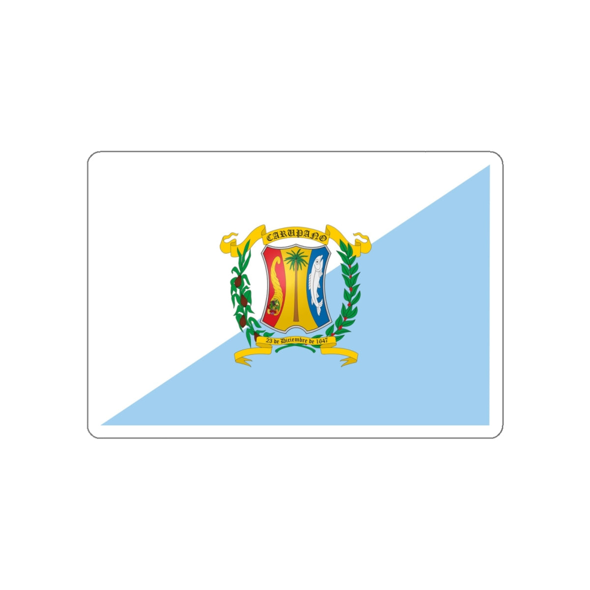 Flag of Carúpano Venezuela STICKER Vinyl Die-Cut Decal-White-The Sticker Space