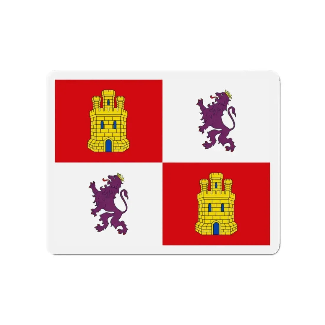 Flag of Castile and León Spain - Refrigerator Magnet 3 Inch - The Sticker Space