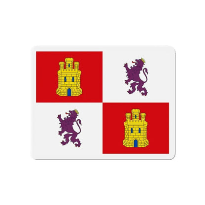 Flag of Castile and León Spain - Refrigerator Magnet 4 Inch - The Sticker Space