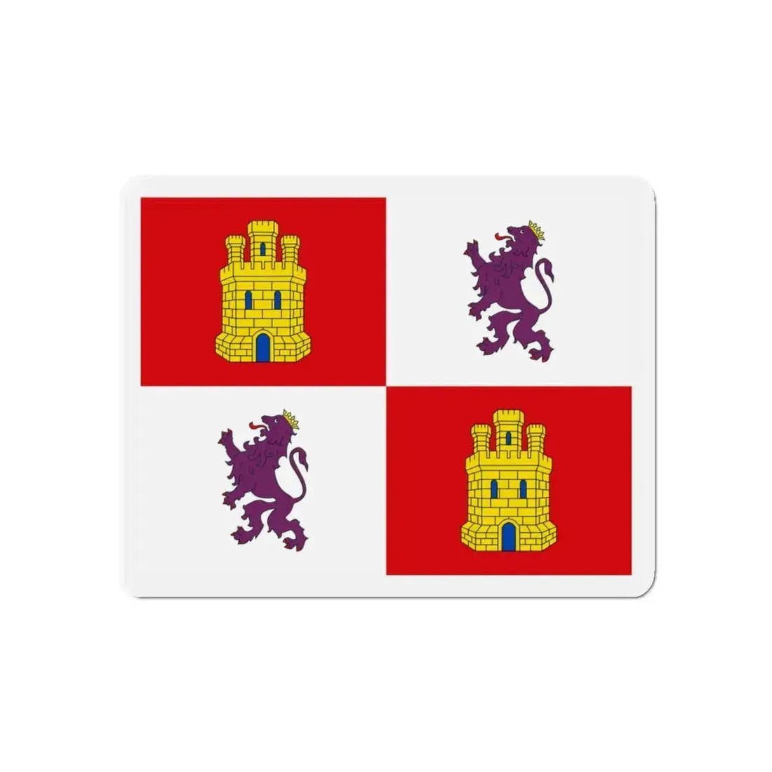 Flag of Castile and León Spain - Refrigerator Magnet 5 Inch - The Sticker Space
