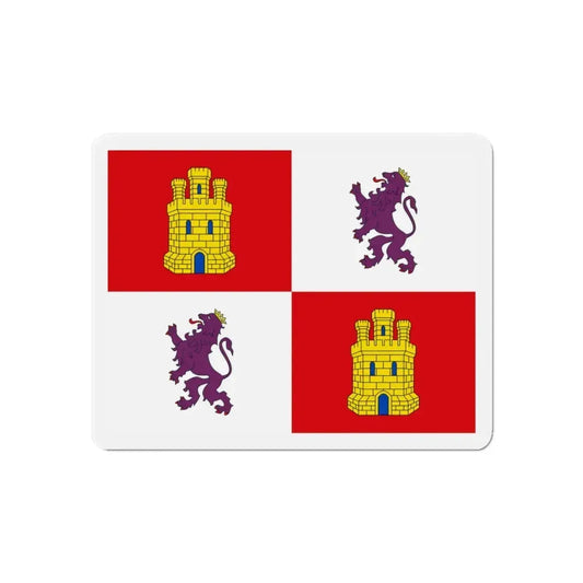 Flag of Castile and León Spain - Refrigerator Magnet 6 Inch - The Sticker Space