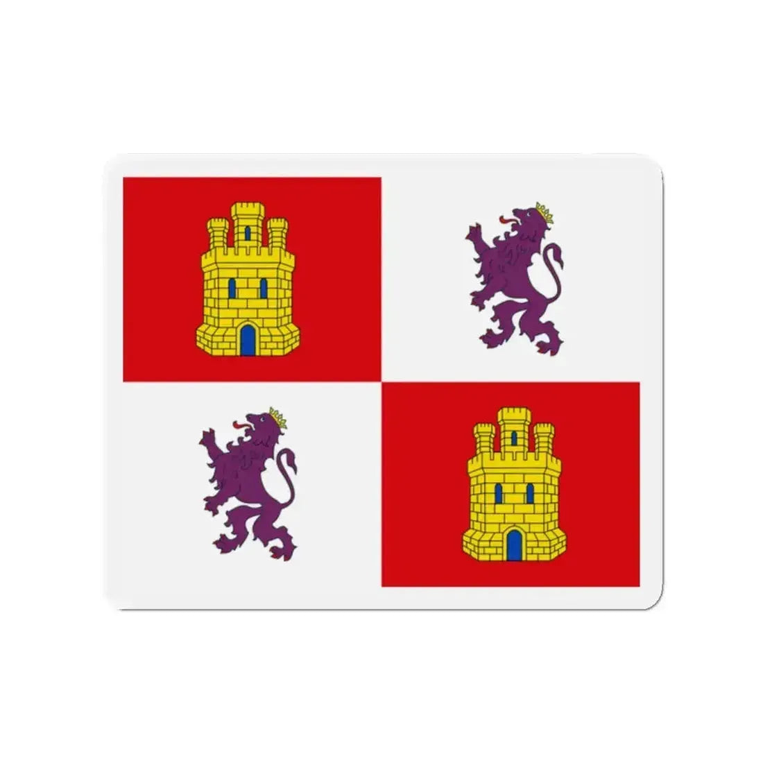 Flag of Castile and León Spain - Refrigerator Magnet - The Sticker Space