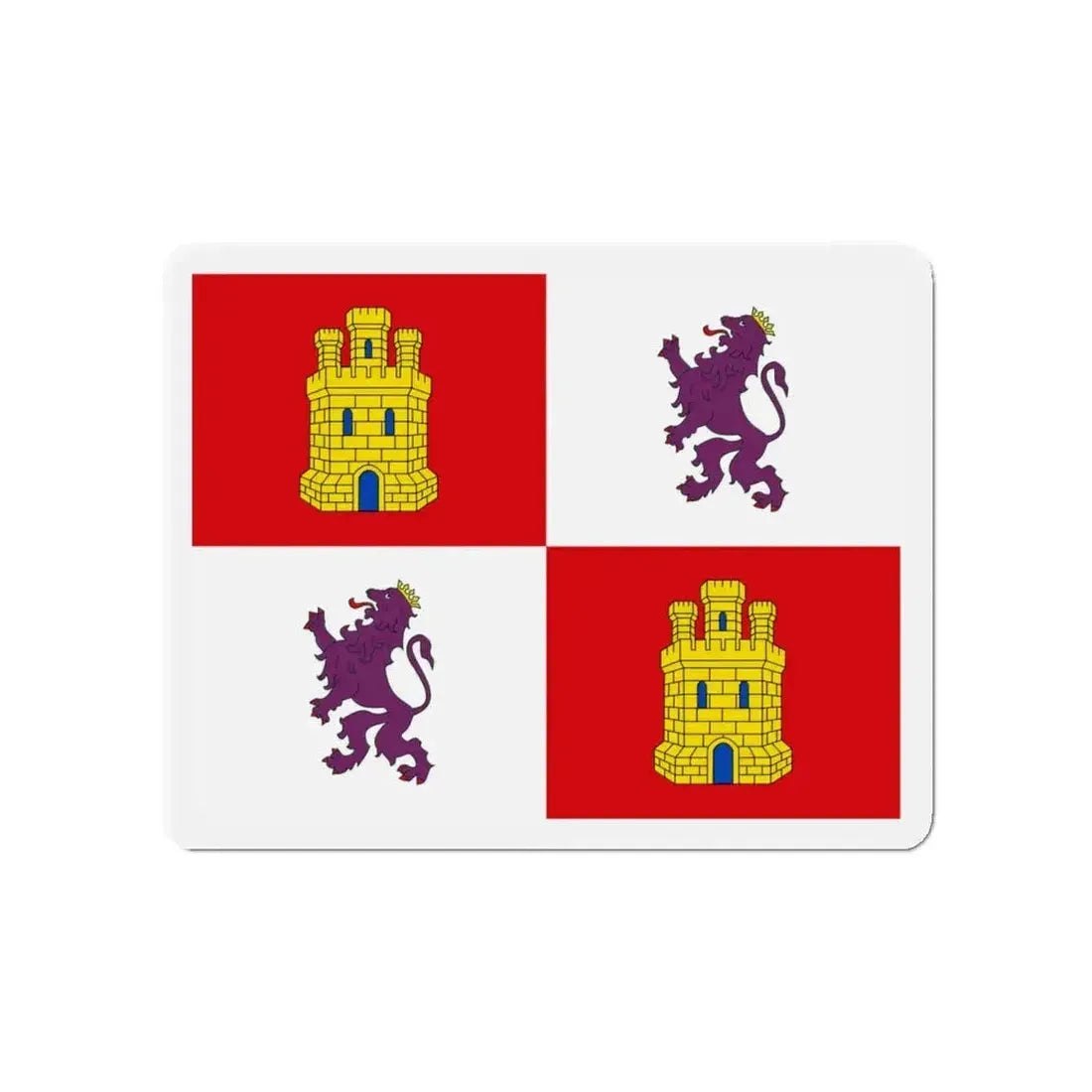 Flag of Castile and León Spain - Refrigerator Magnet - The Sticker Space