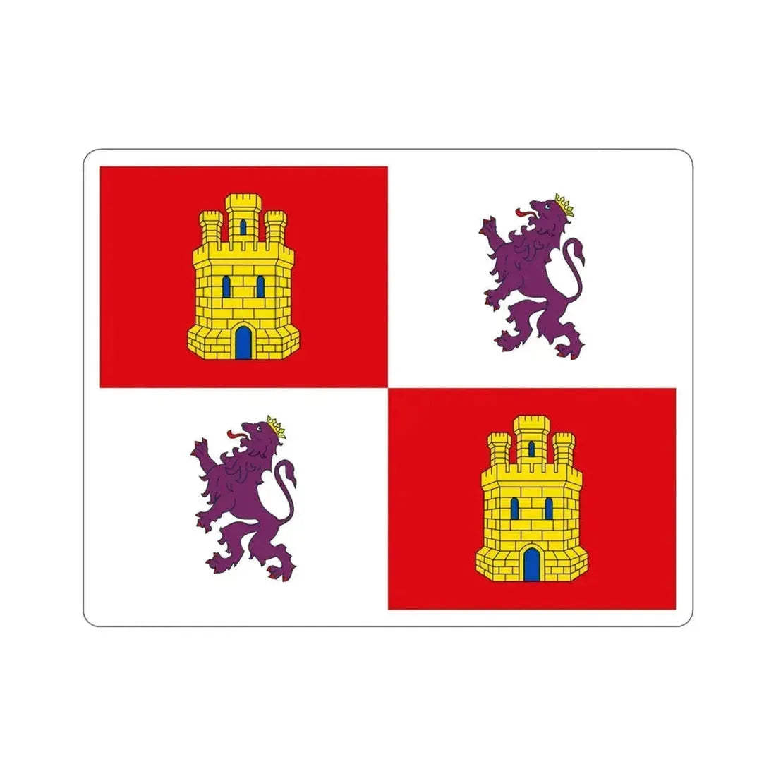 Flag of Castile and León Spain STICKER Vinyl Die-Cut Decal 5 Inch - The Sticker Space