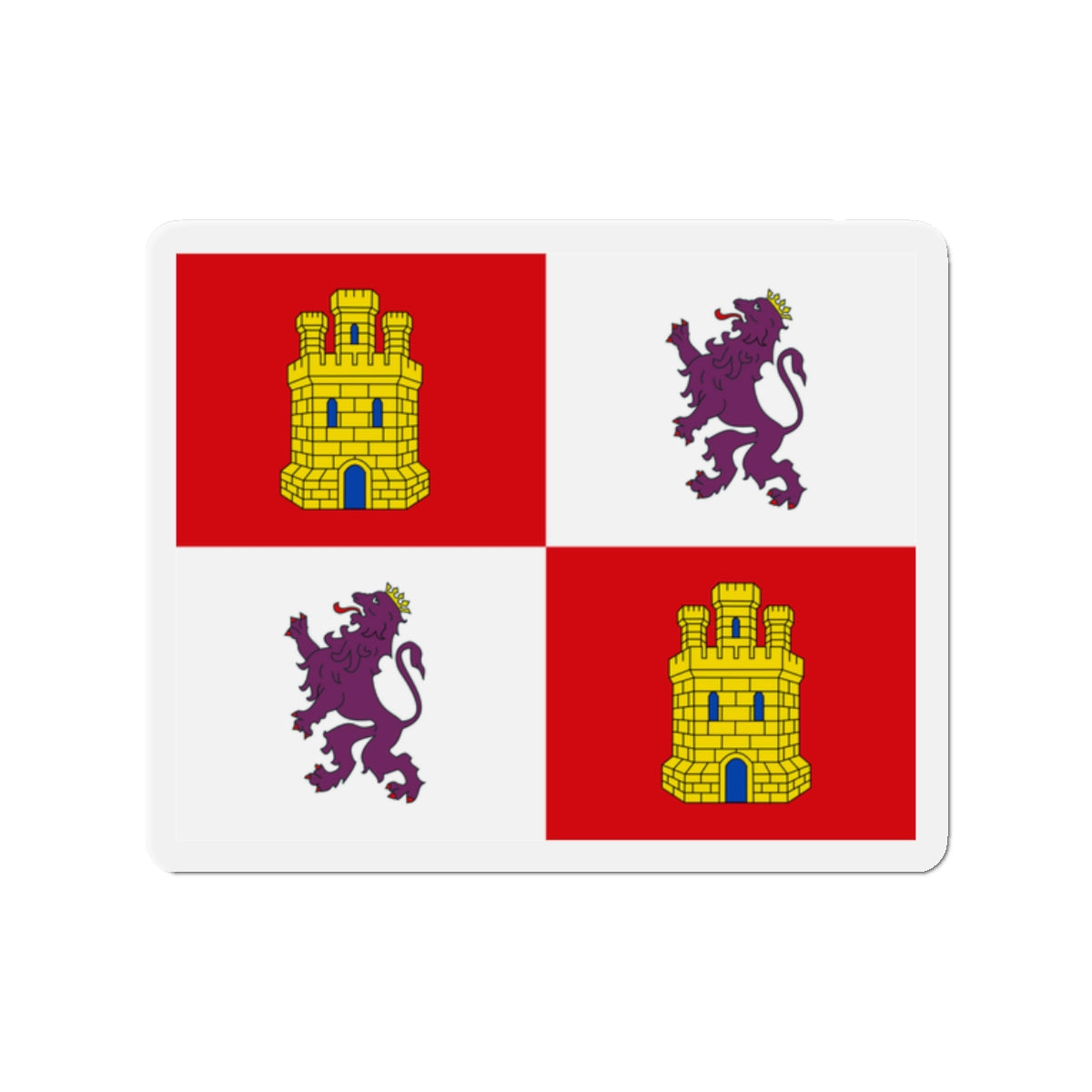 Flag of Castile and León Spain - Die-Cut Magnet-2" x 2"-The Sticker Space