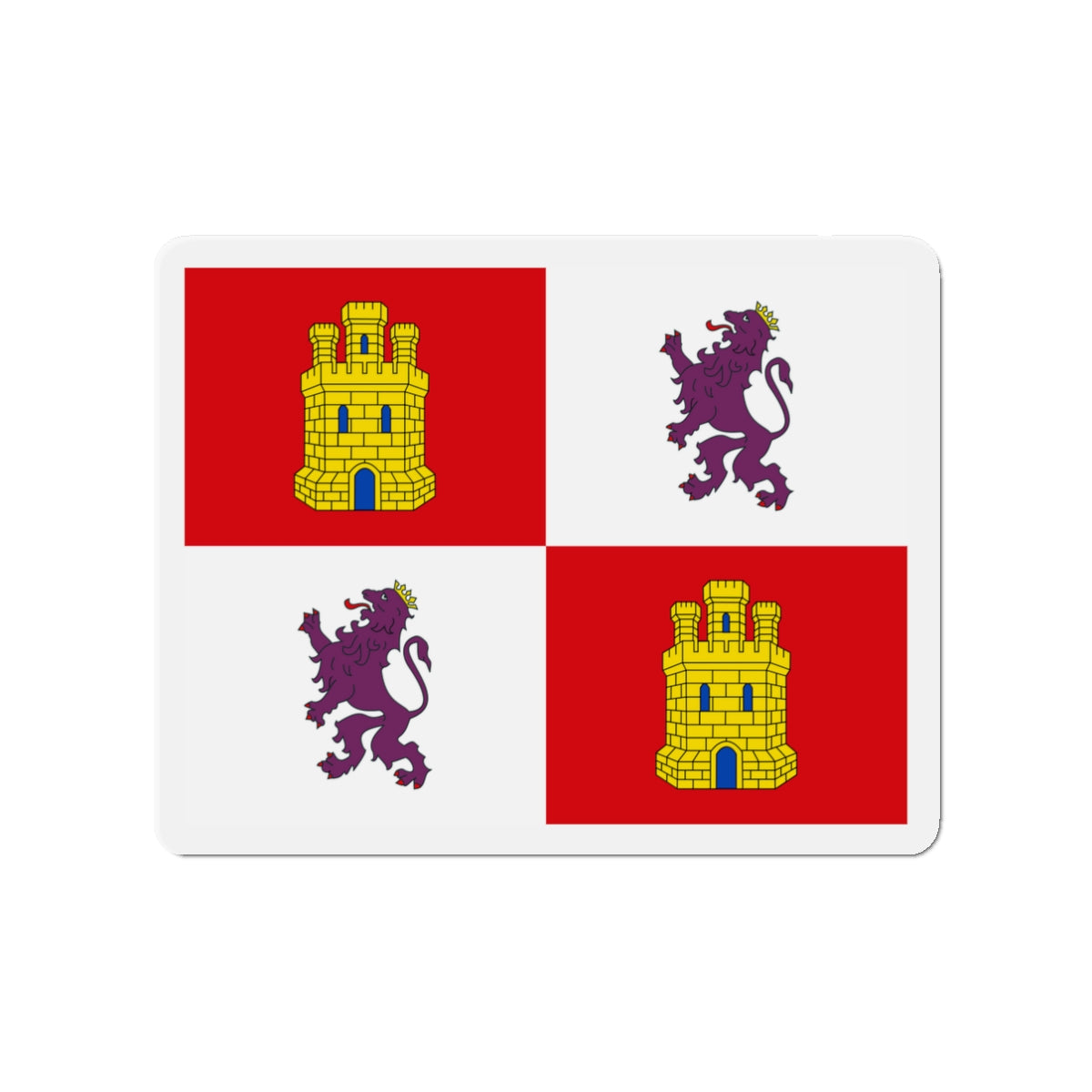 Flag of Castile and León Spain - Die-Cut Magnet-3" x 3"-The Sticker Space