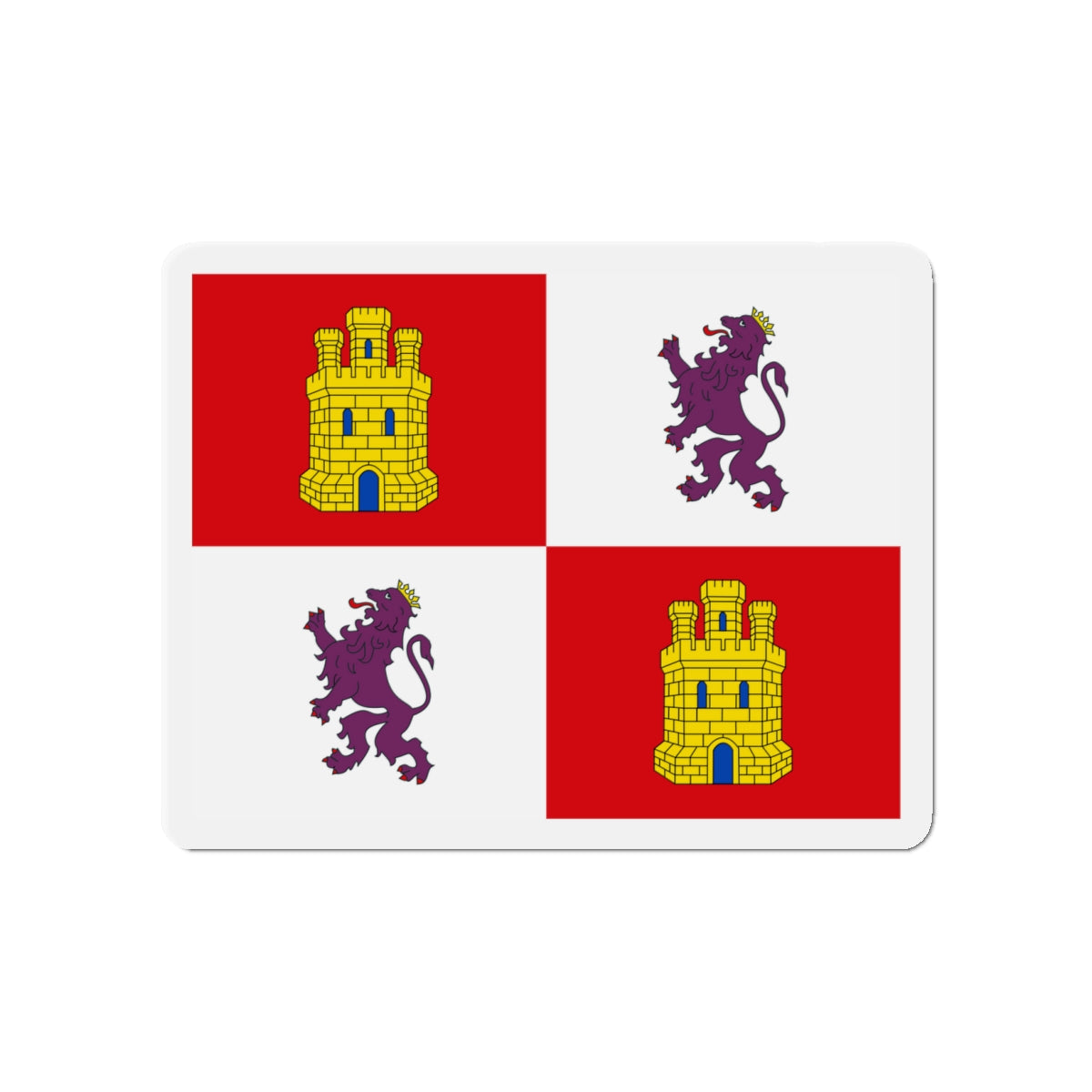 Flag of Castile and León Spain - Die-Cut Magnet-4" x 4"-The Sticker Space