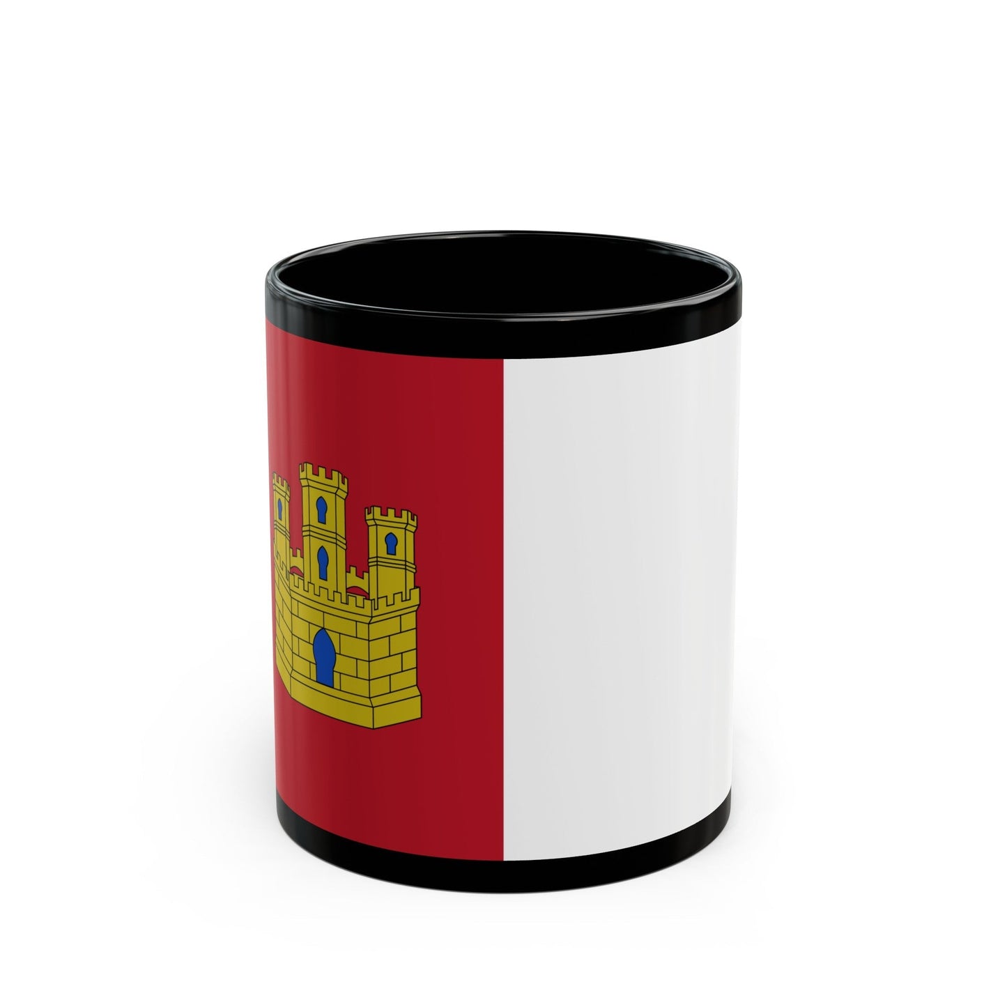 Flag of Castile La Mancha Spain - Black Coffee Mug-11oz-The Sticker Space