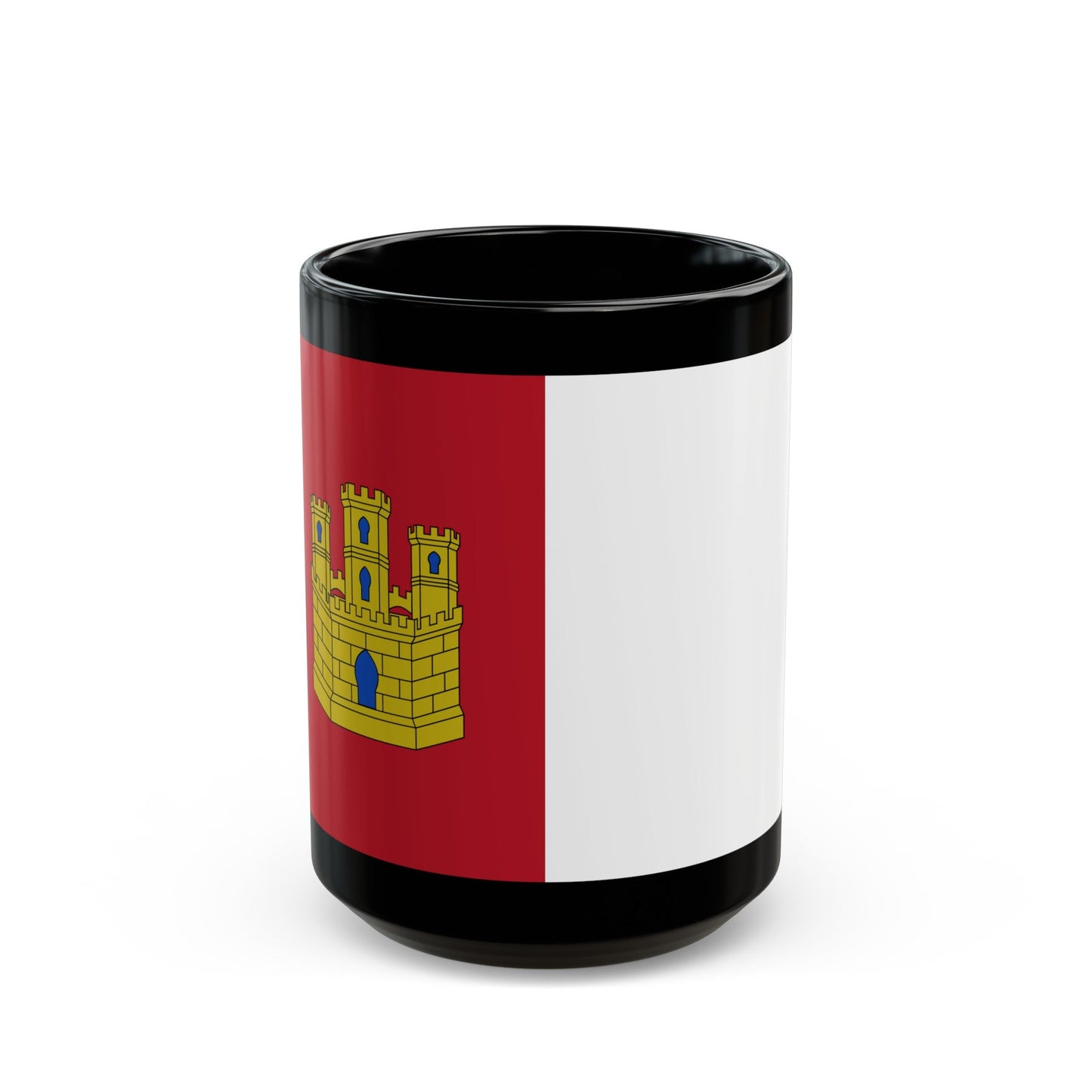 Flag of Castile La Mancha Spain - Black Coffee Mug-15oz-The Sticker Space