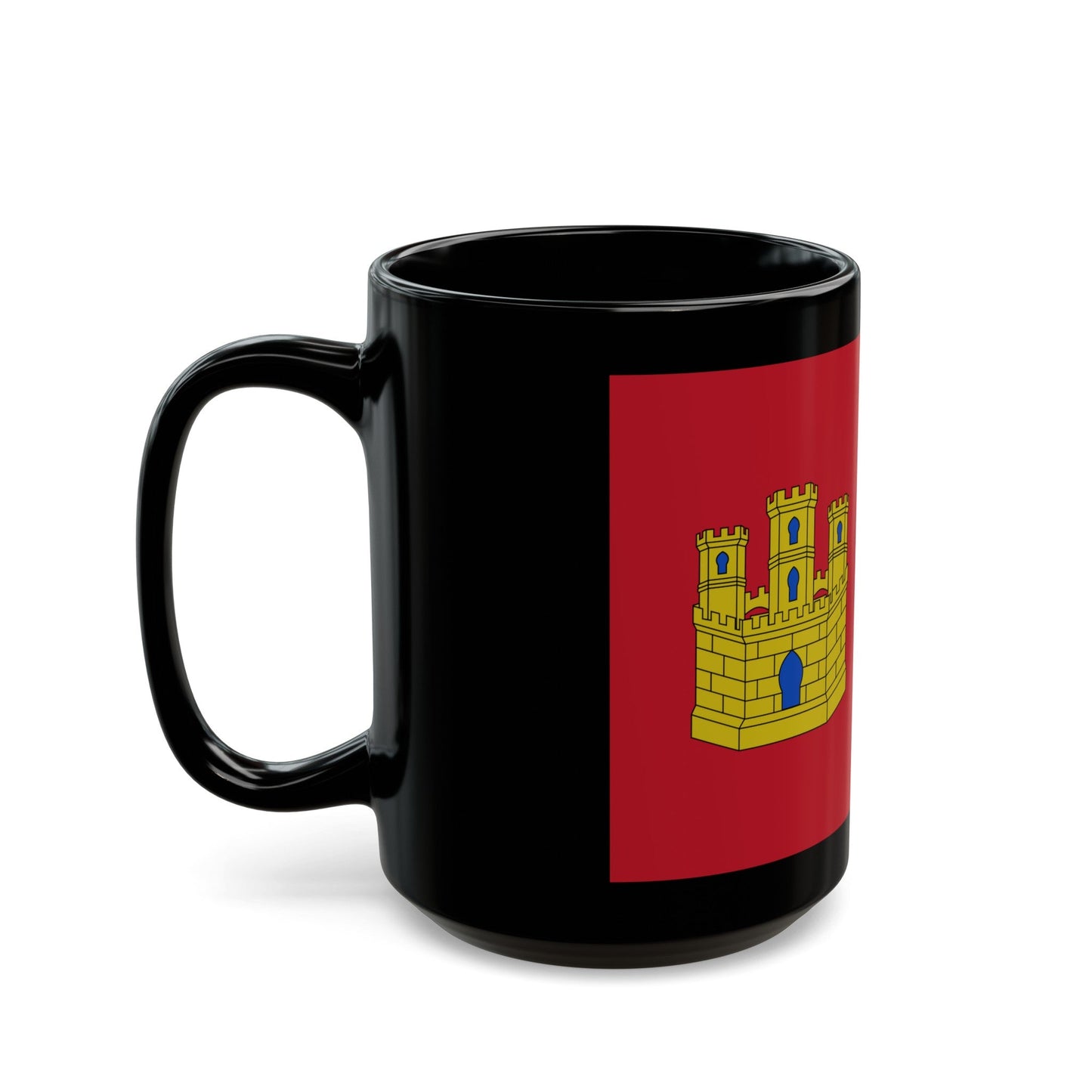 Flag of Castile La Mancha Spain - Black Coffee Mug-The Sticker Space