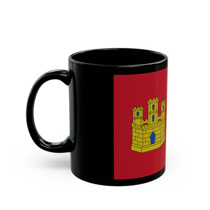 Flag of Castile La Mancha Spain - Black Coffee Mug-The Sticker Space