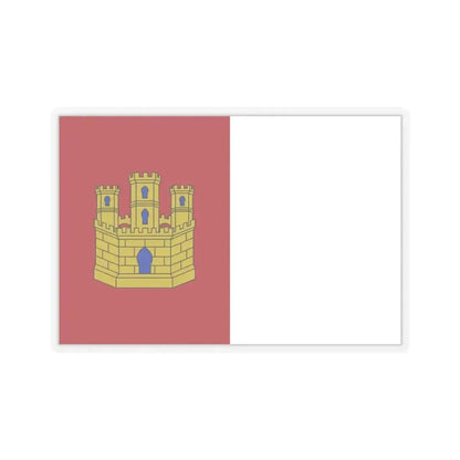 Flag of Castile La Mancha Spain - STICKER Vinyl Kiss-Cut Decal 3 Inch Transparent - The Sticker Space