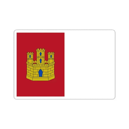 Flag of Castile La Mancha Spain - STICKER Vinyl Kiss-Cut Decal 3 Inch White - The Sticker Space