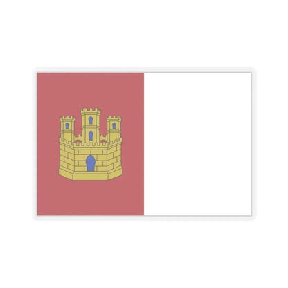 Flag of Castile La Mancha Spain - STICKER Vinyl Kiss-Cut Decal 4 Inch Transparent - The Sticker Space