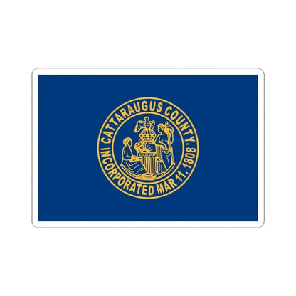 Flag of Cattaraugus County New York (United States) STICKER Vinyl Kiss-Cut Decal 6 Inch White - The Sticker Space