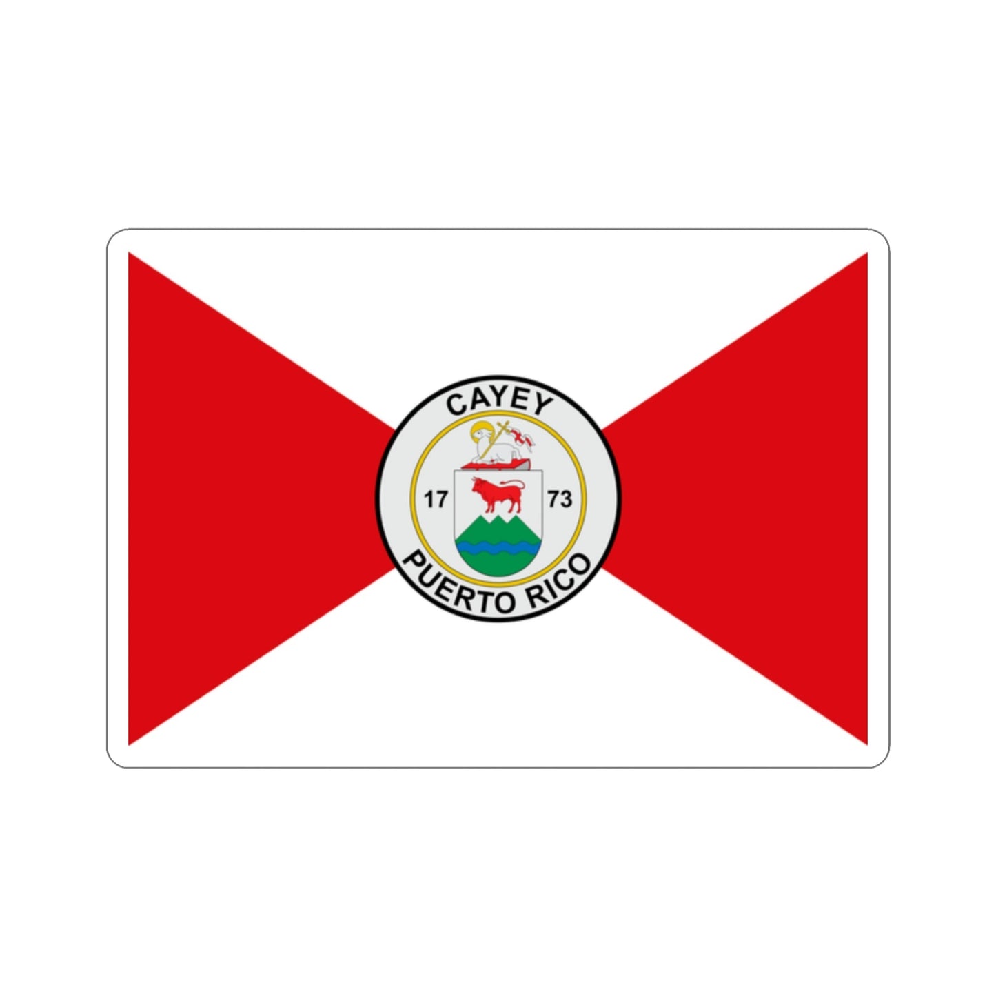 Flag of Cayey Puerto Rico STICKER Vinyl Die-Cut Decal-2 Inch-The Sticker Space