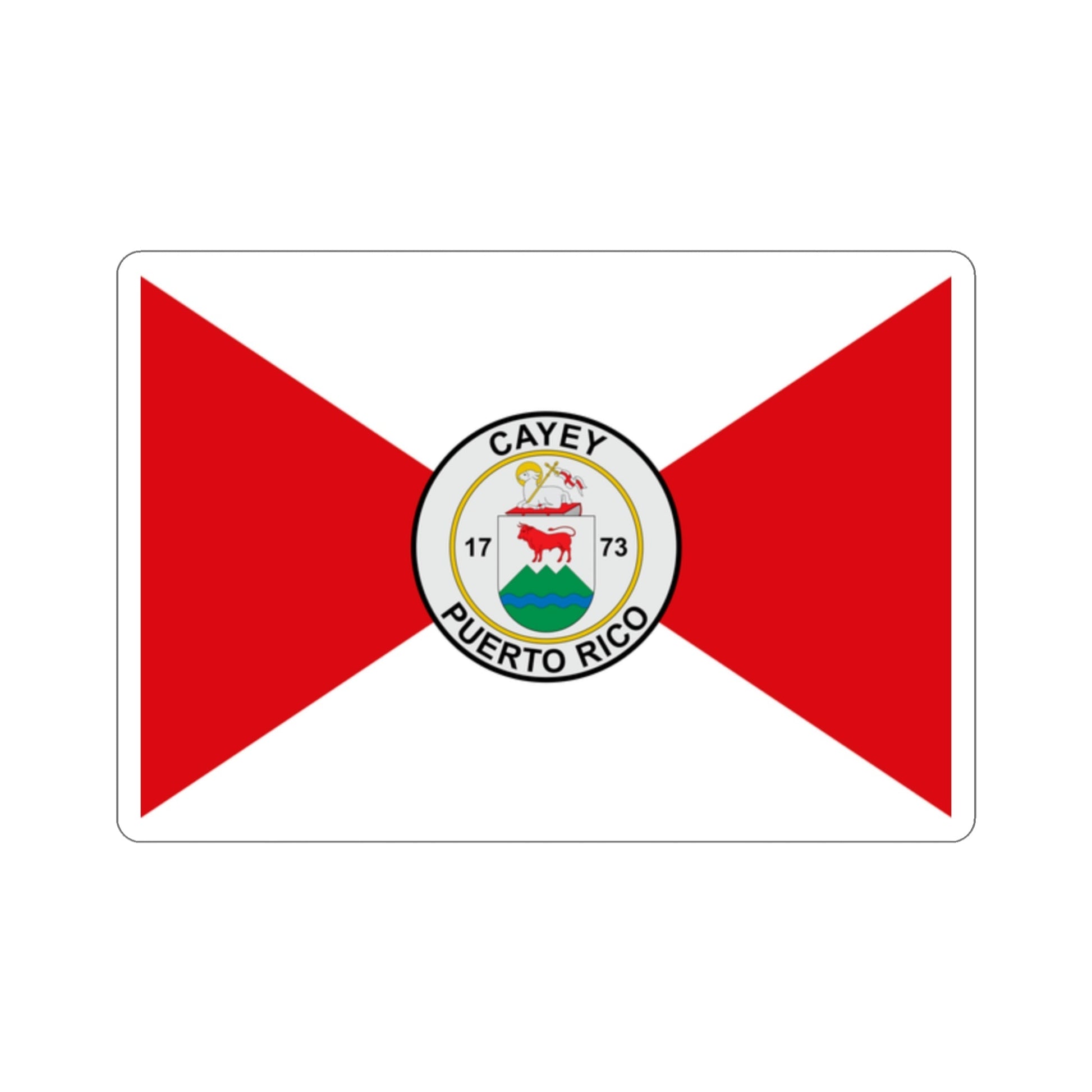 Flag of Cayey Puerto Rico STICKER Vinyl Die-Cut Decal-2 Inch-The Sticker Space