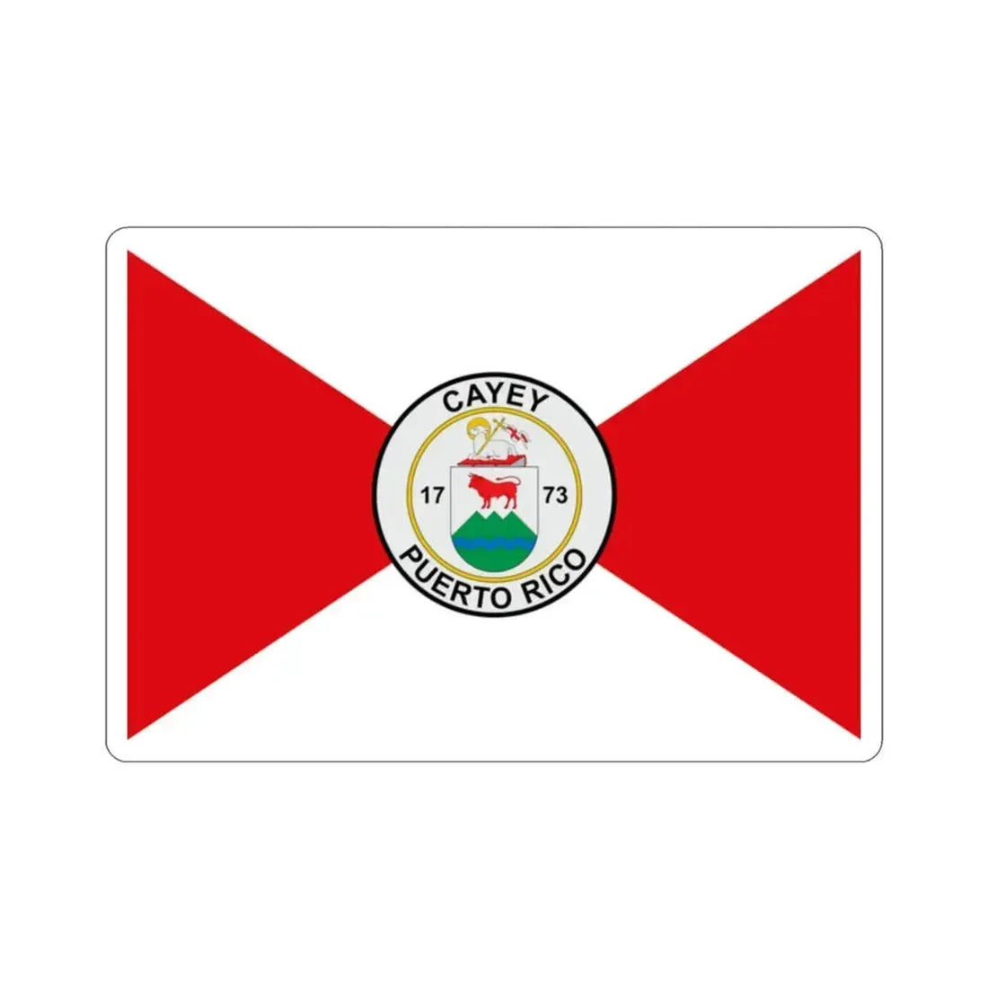 Flag of Cayey Puerto Rico STICKER Vinyl Die-Cut Decal 2 Inch - The Sticker Space