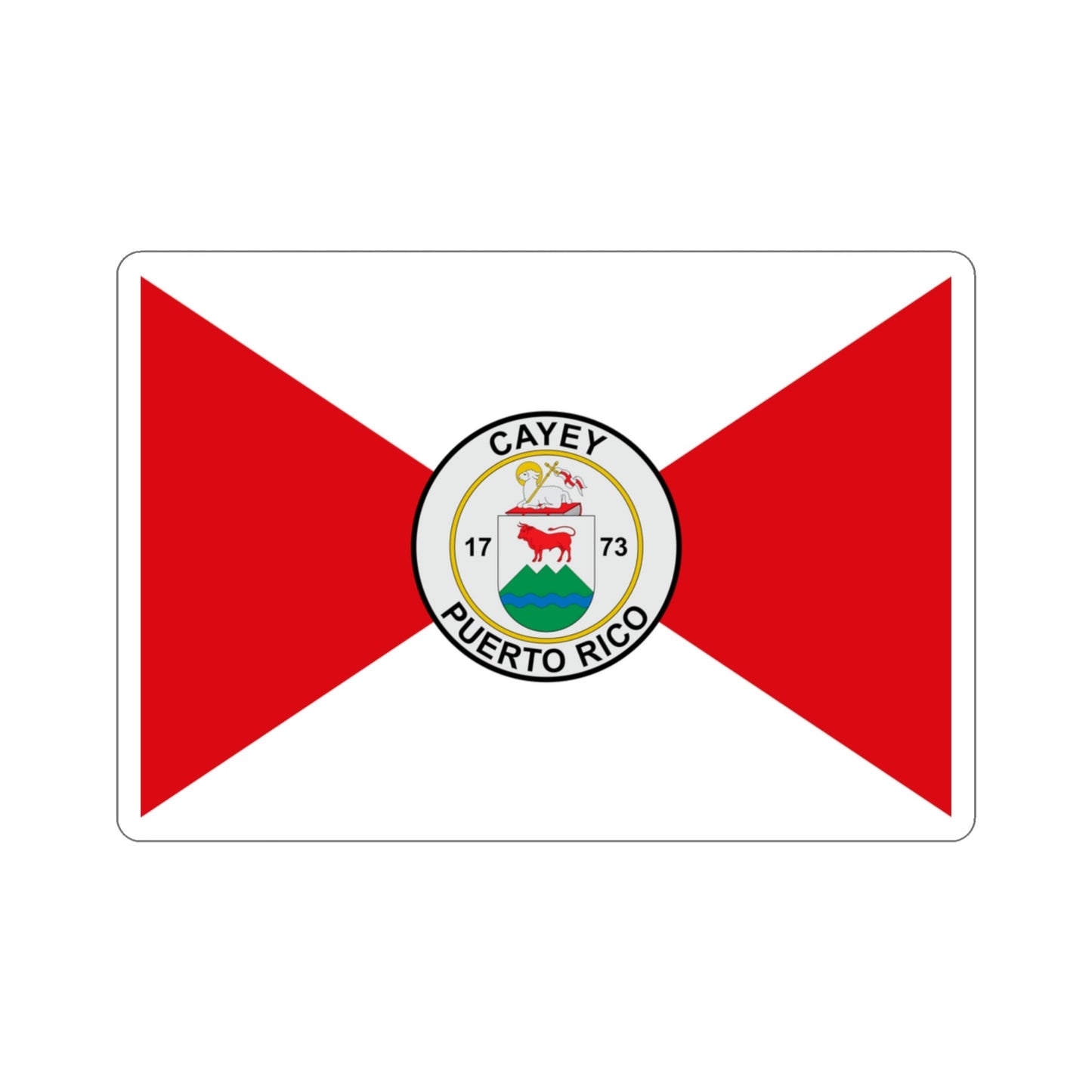 Flag of Cayey Puerto Rico STICKER Vinyl Die-Cut Decal-3 Inch-The Sticker Space