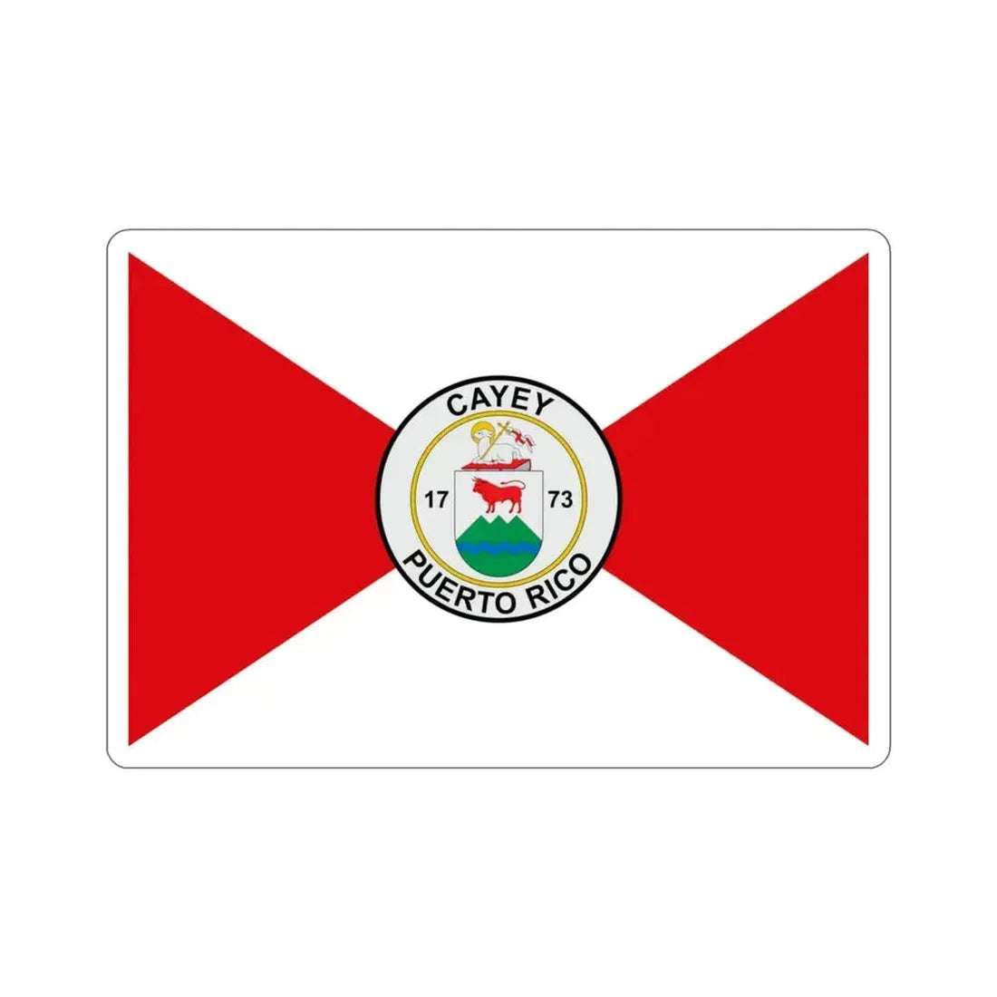 Flag of Cayey Puerto Rico STICKER Vinyl Die-Cut Decal 3 Inch - The Sticker Space