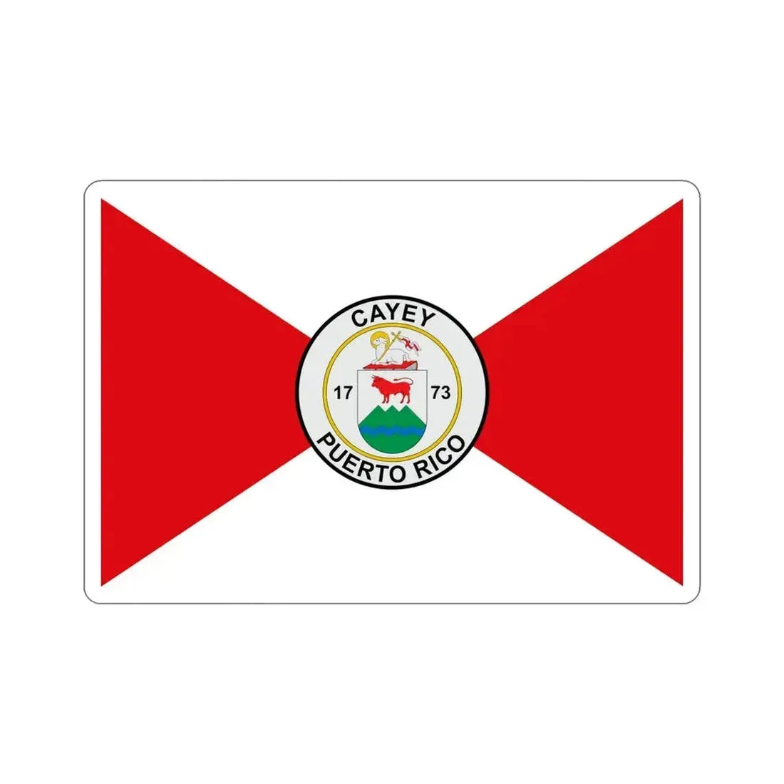 Flag of Cayey Puerto Rico STICKER Vinyl Die-Cut Decal 5 Inch - The Sticker Space