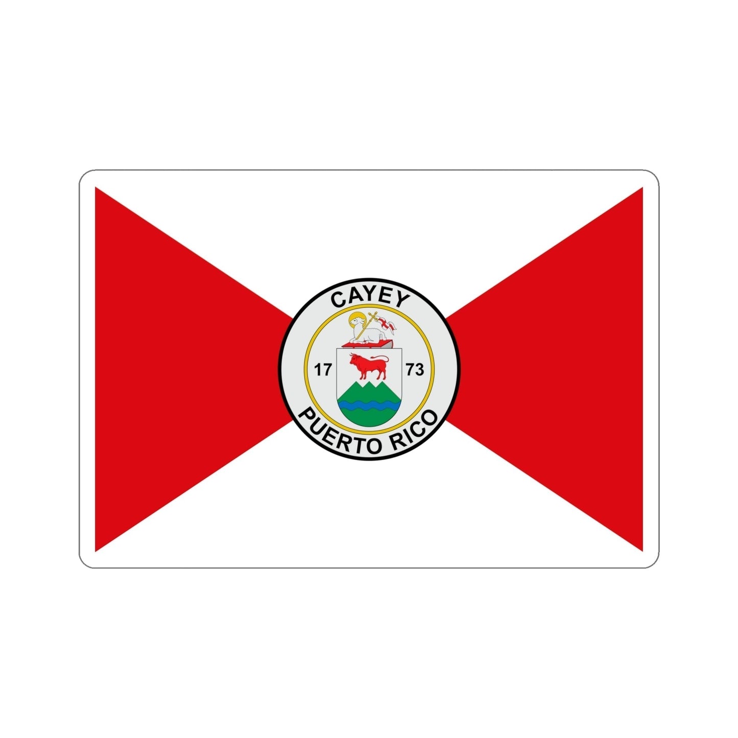 Flag of Cayey Puerto Rico STICKER Vinyl Die-Cut Decal-6 Inch-The Sticker Space