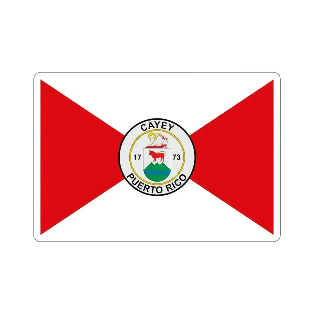 Flag of Cayey Puerto Rico STICKER Vinyl Die-Cut Decal - The Sticker Space