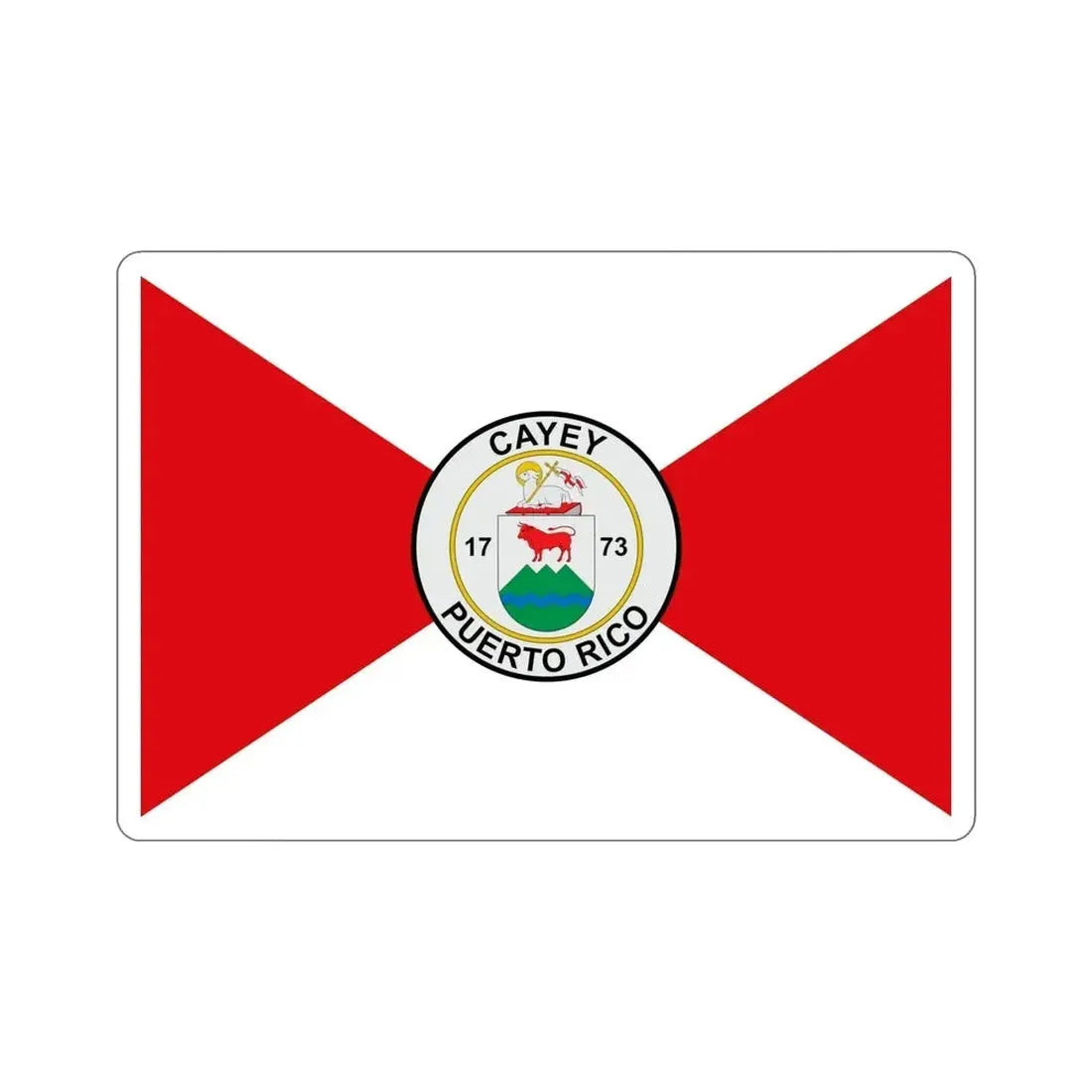 Flag of Cayey Puerto Rico STICKER Vinyl Die-Cut Decal - The Sticker Space