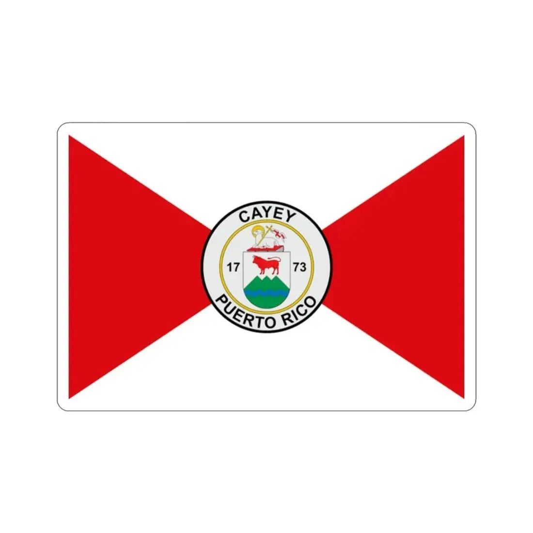 Flag of Cayey Puerto Rico STICKER Vinyl Die-Cut Decal - The Sticker Space