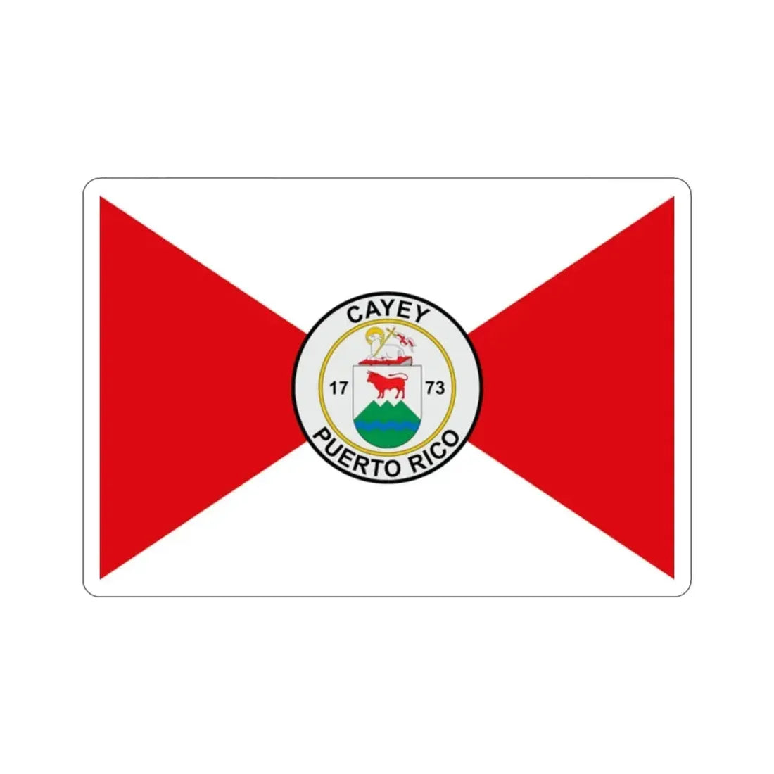Flag of Cayey Puerto Rico STICKER Vinyl Die-Cut Decal - The Sticker Space