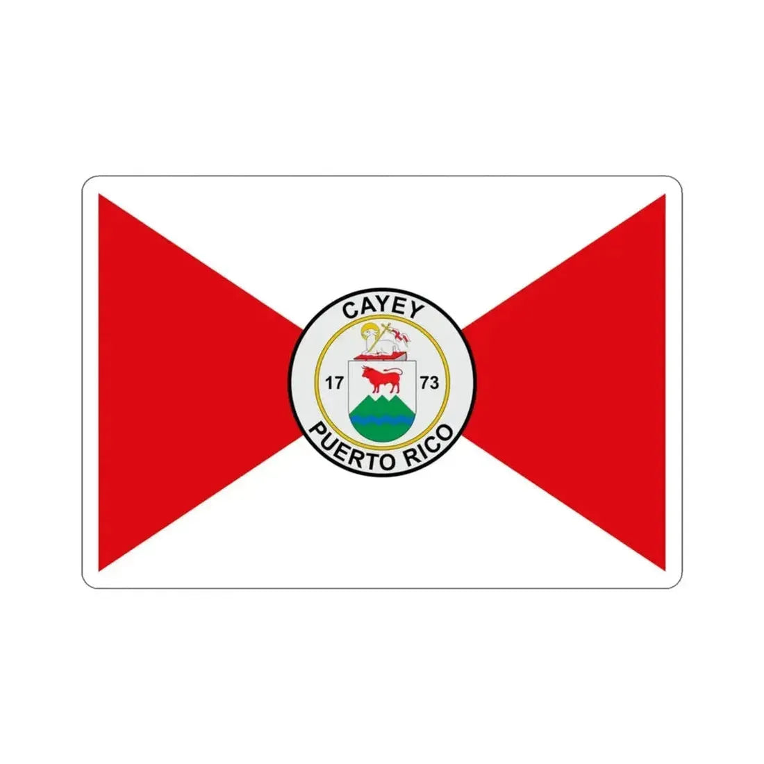 Flag of Cayey Puerto Rico STICKER Vinyl Die-Cut Decal - The Sticker Space