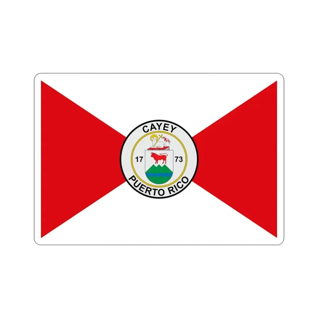 Flag of Cayey Puerto Rico STICKER Vinyl Die-Cut Decal - The Sticker Space