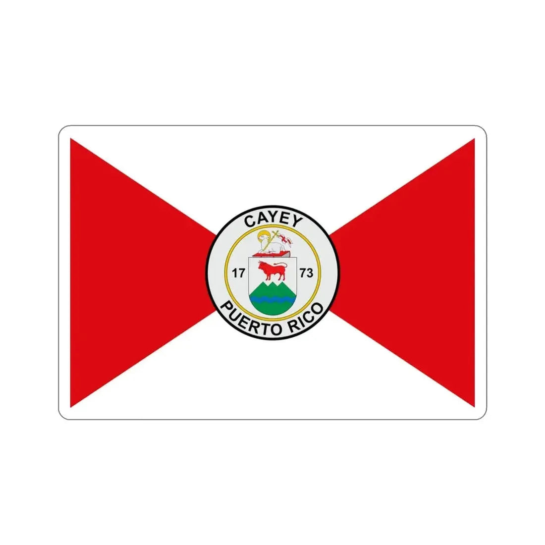 Flag of Cayey Puerto Rico STICKER Vinyl Die-Cut Decal - The Sticker Space