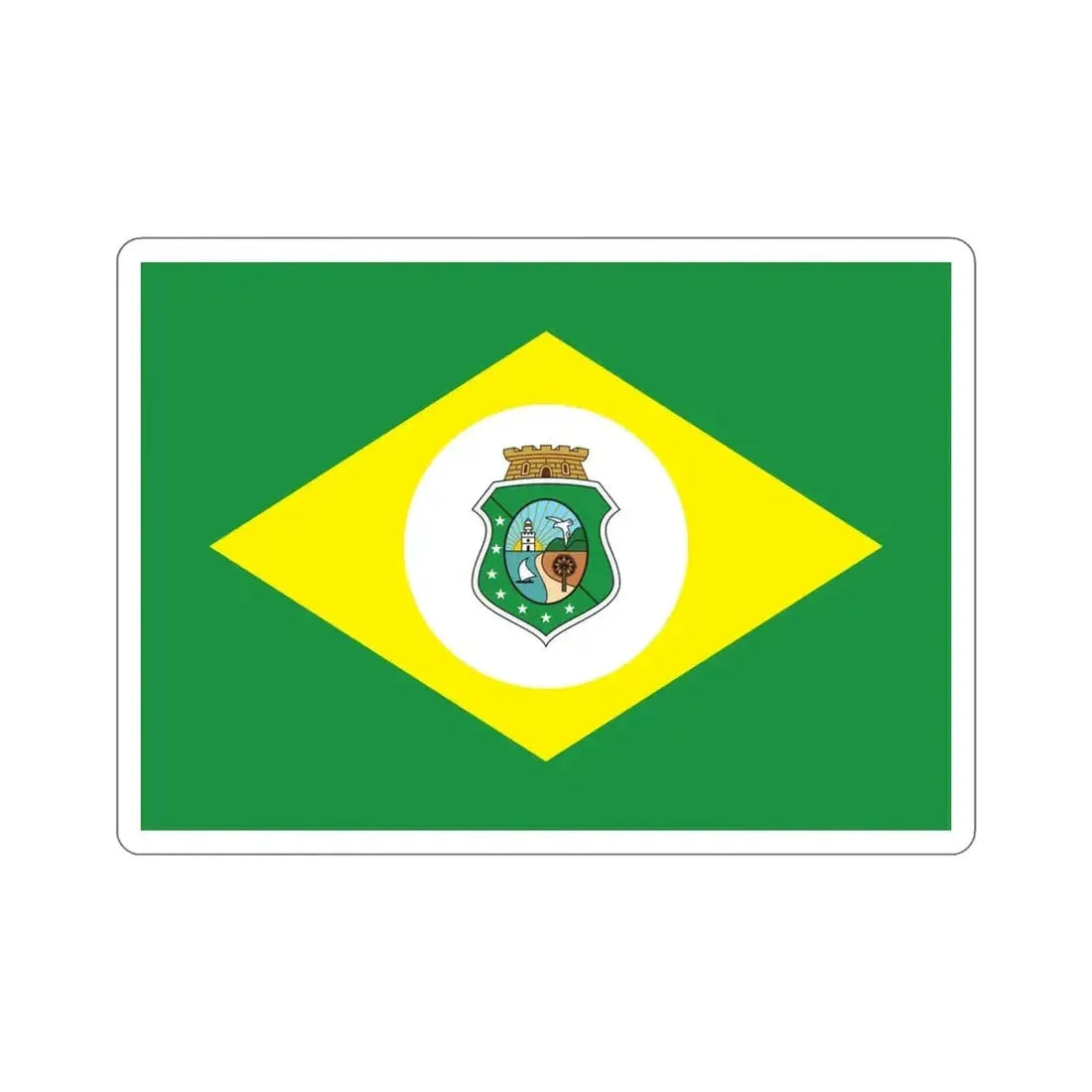 Flag of Ceará Brazil STICKER Vinyl Die-Cut Decal 4 Inch - The Sticker Space