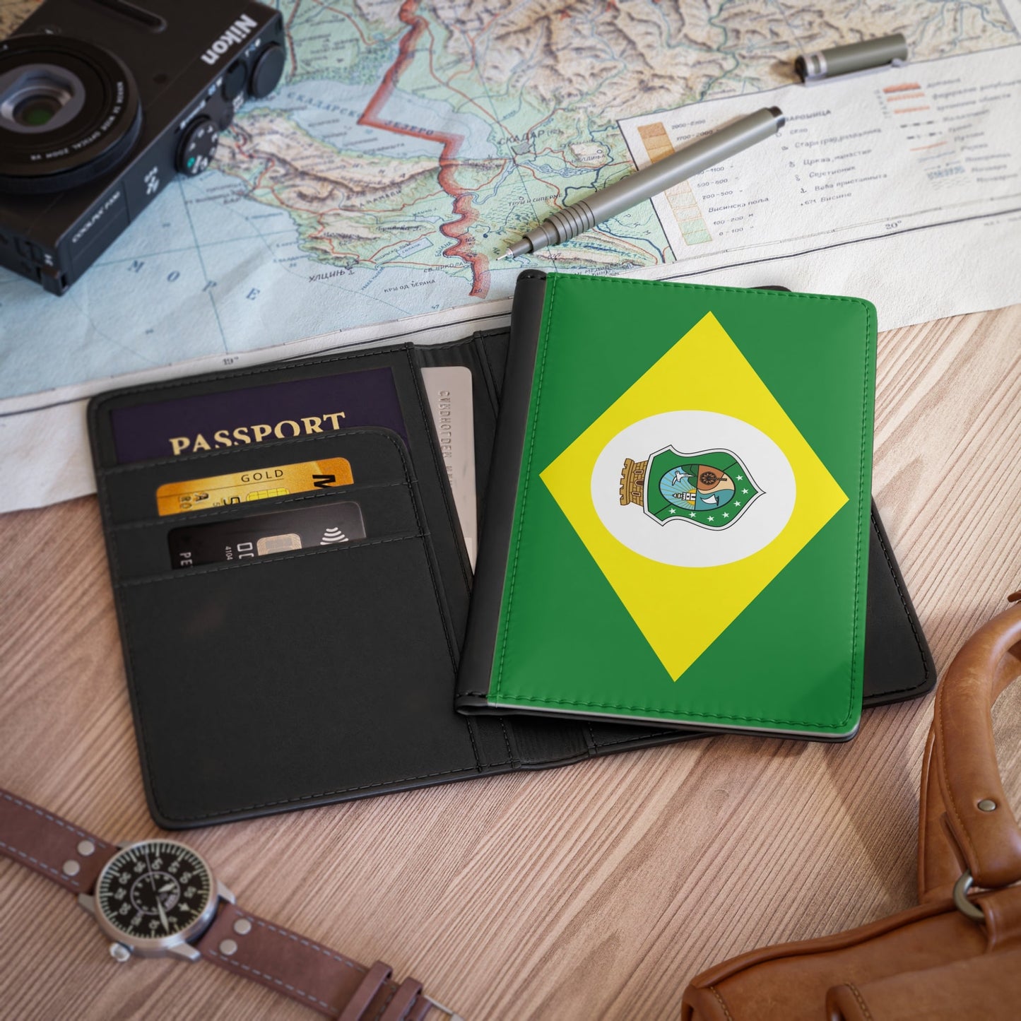 Flag of Ceará Brazil - Passport Holder-3.9" x 5.8"-The Sticker Space