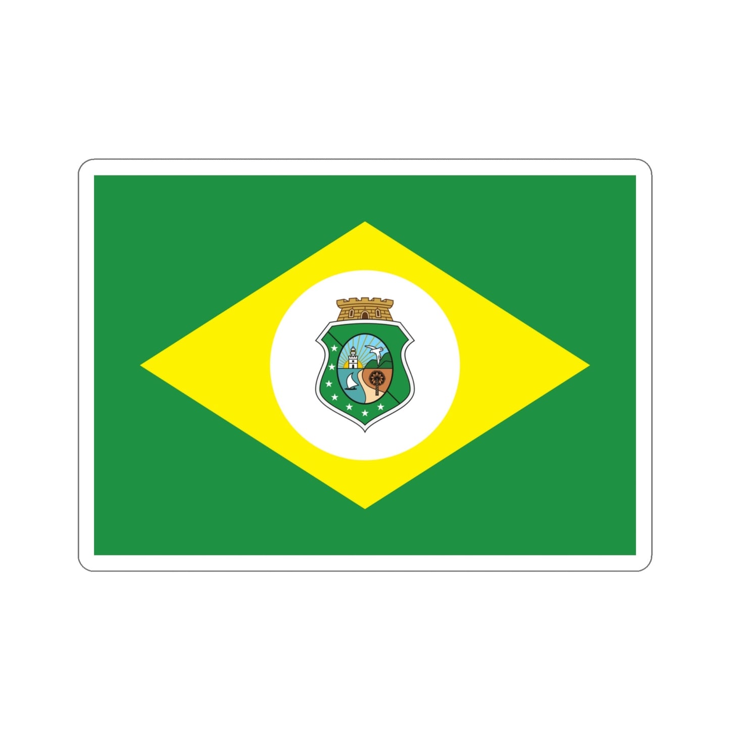 Flag of Ceará Brazil STICKER Vinyl Die-Cut Decal-4 Inch-The Sticker Space