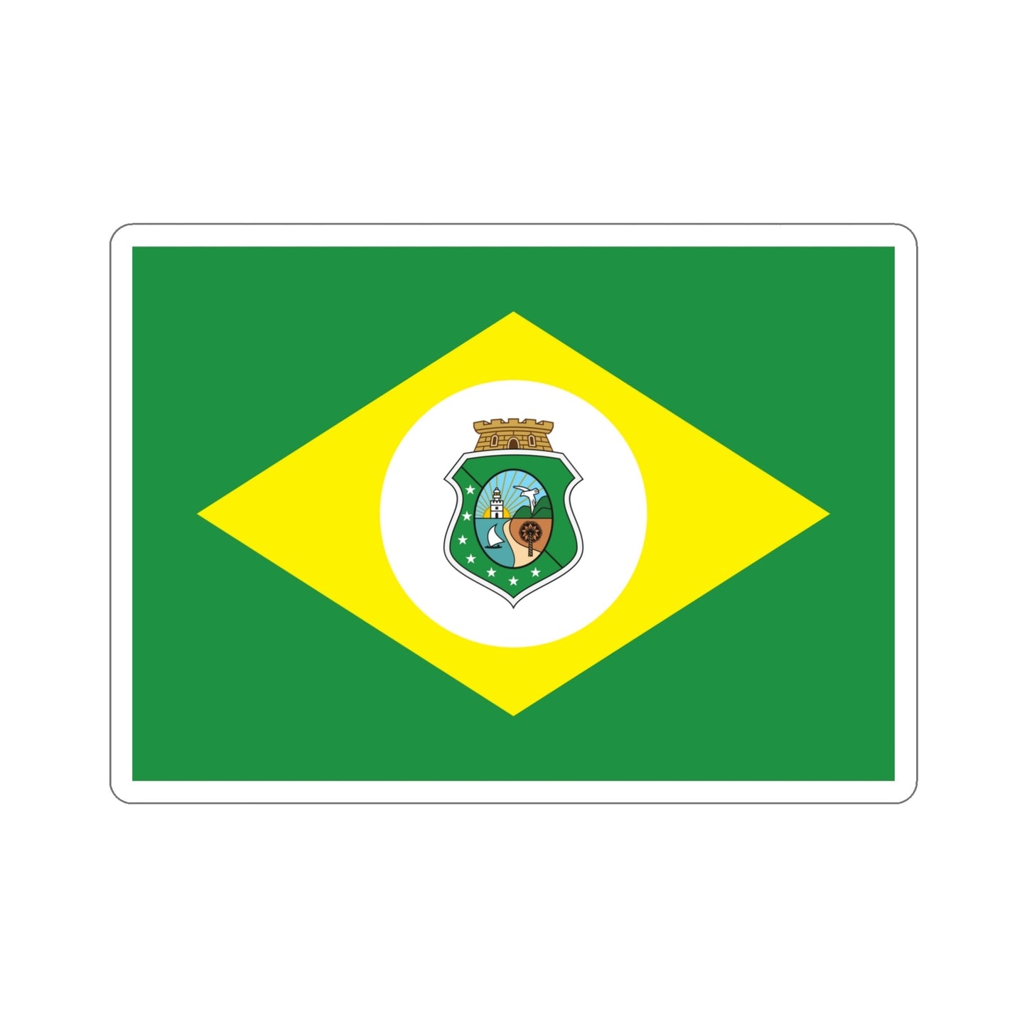 Flag of Ceará Brazil STICKER Vinyl Die-Cut Decal-5 Inch-The Sticker Space