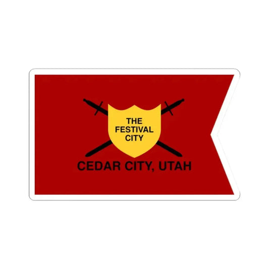 Flag of Cedar City Utah 2010-2023 (United States) STICKER Vinyl Kiss-Cut Decal 2 Inch White - The Sticker Space
