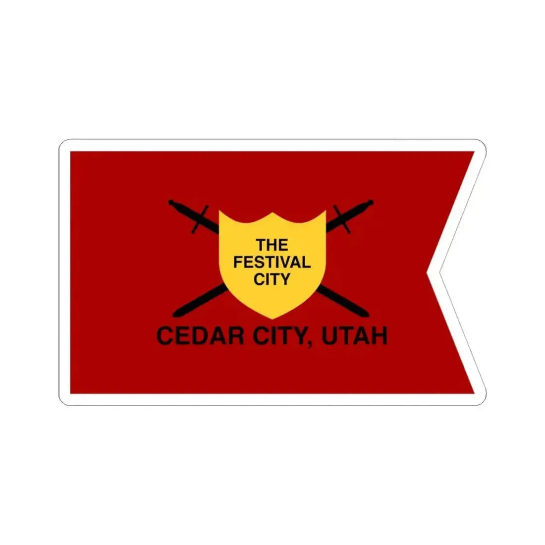 Flag of Cedar City Utah 2010-2023 (United States) STICKER Vinyl Kiss-Cut Decal 6 Inch White - The Sticker Space