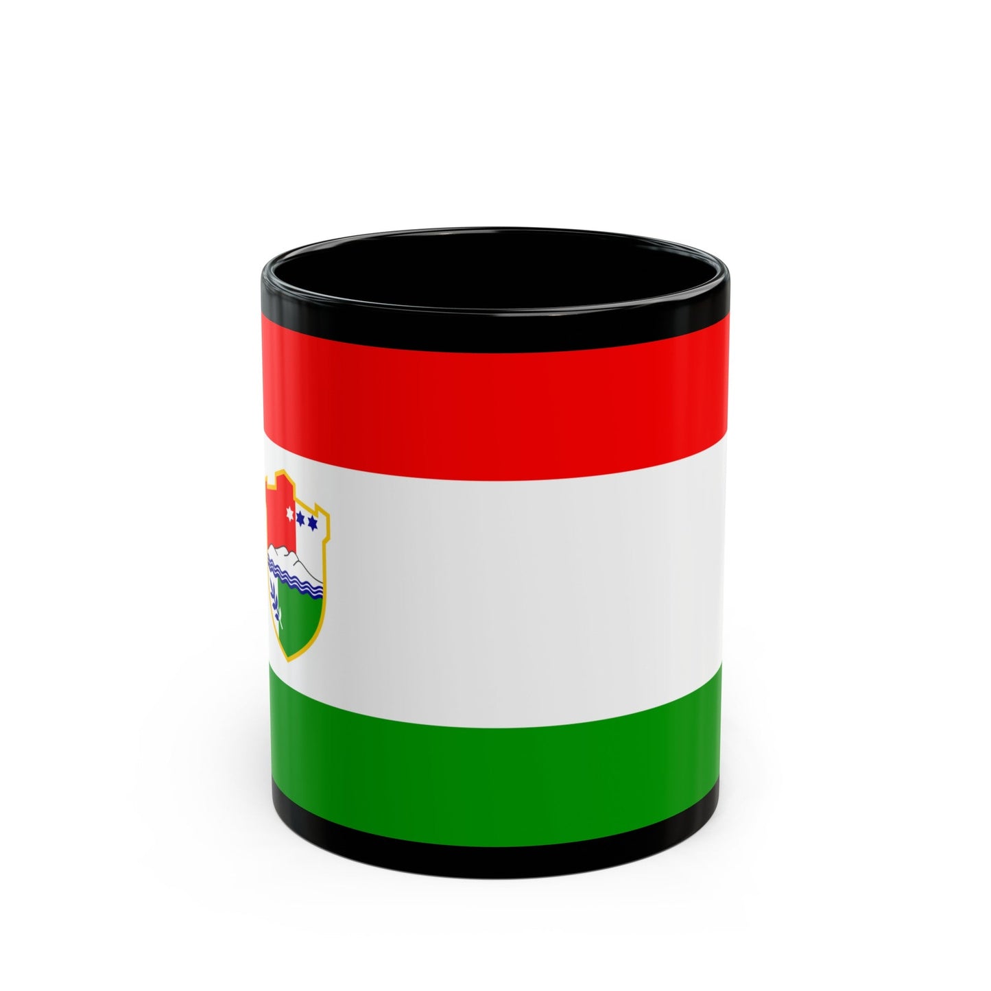 Flag of Central Bosnia Canton Bosnia and Herzegovina - Black Coffee Mug-11oz-The Sticker Space