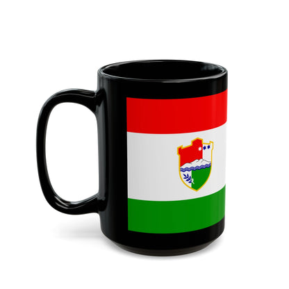 Flag of Central Bosnia Canton Bosnia and Herzegovina - Black Coffee Mug-The Sticker Space