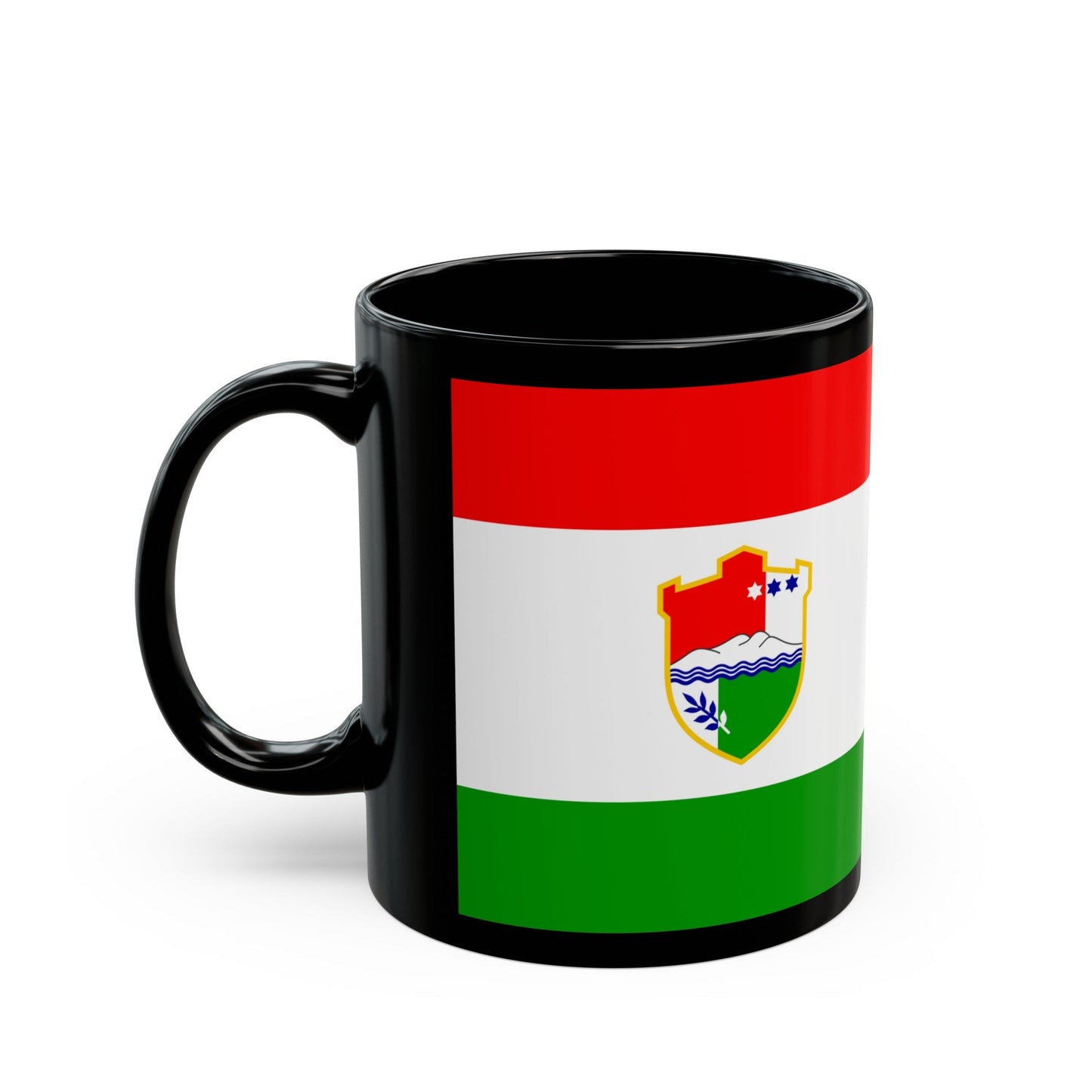 Flag of Central Bosnia Canton Bosnia and Herzegovina - Black Coffee Mug-The Sticker Space