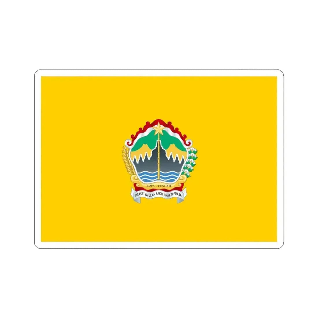 Flag of Central Java Indonesia - STICKER Vinyl Kiss-Cut Decal 4 Inch White - The Sticker Space