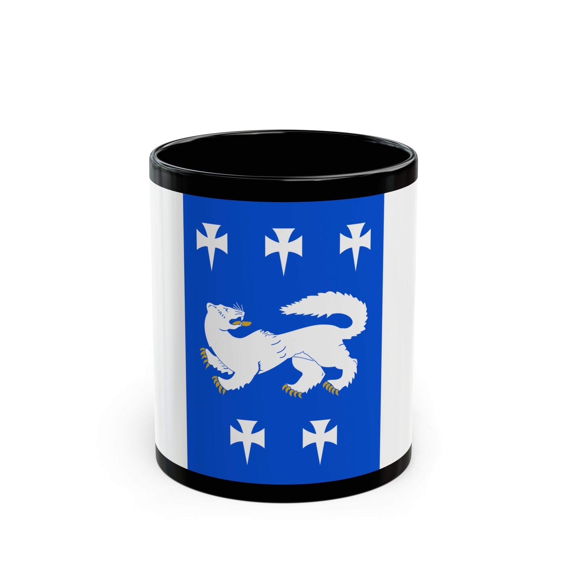 Flag of Central Ostrobothnia Finland - Black Coffee Mug-11oz-The Sticker Space