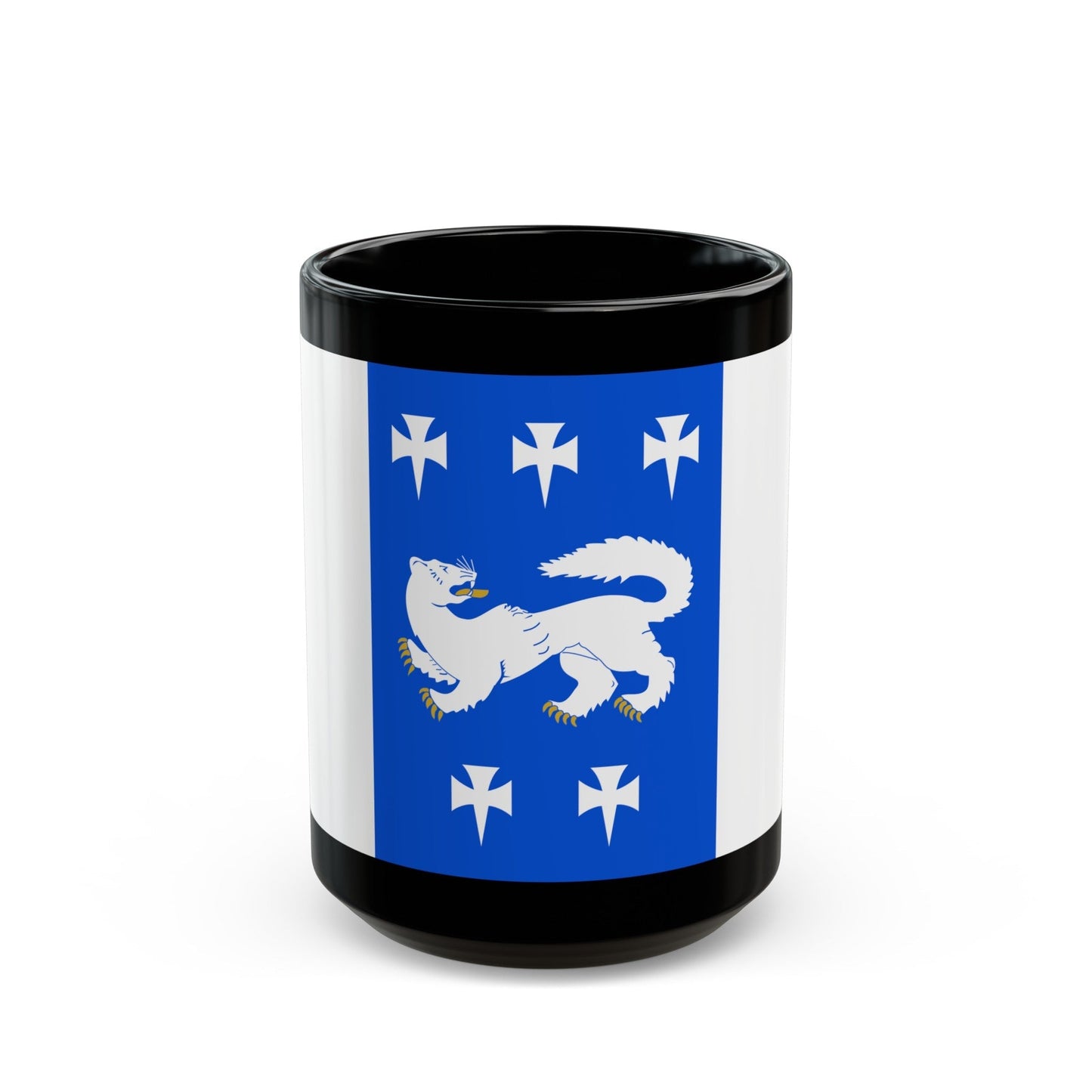 Flag of Central Ostrobothnia Finland - Black Coffee Mug-15oz-The Sticker Space